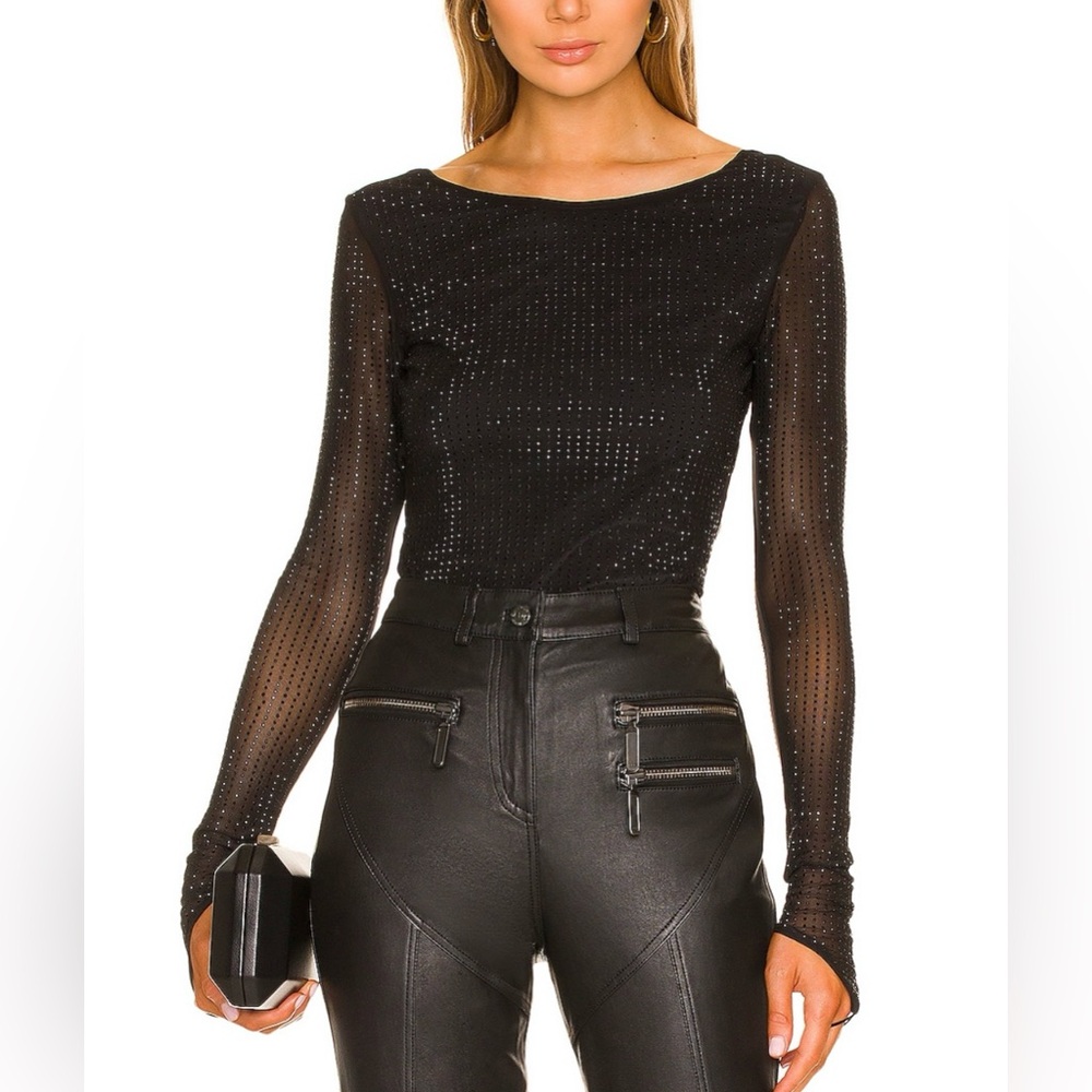 MESHA BLOUSE IN BLACK GLITTER